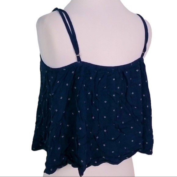 Cape Juby size medium spaghetti strap navy blue top with red & white neck design - Picture 4 of 14